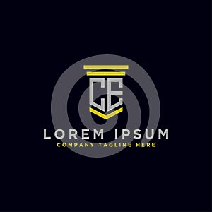 Logo designs initial letters of the CE logo icon. -Vectors