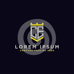 Logo designs initial letters of the CE logo icon. -Vectors