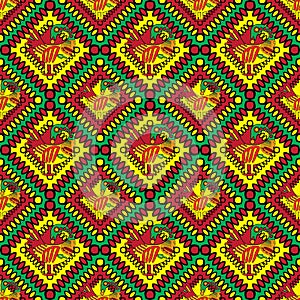 Sankofa Seamless Textile Pattern Ankara Design photo