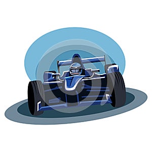 Auto racing formula car front side