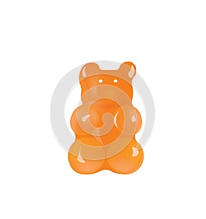 Orange gummy bear candy