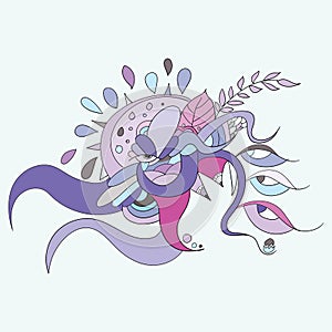 Illustration vector of abstract multi eyes