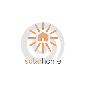 Solar home logo design symbol inspiration vector template