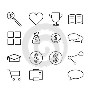 Basic business icon set