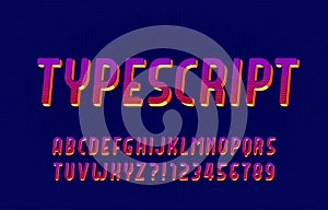 Retro typescript. Vivid letters and numbers. photo