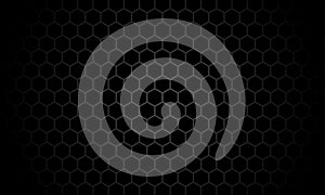 Black background. Dark hexagon carbon fiber texture.