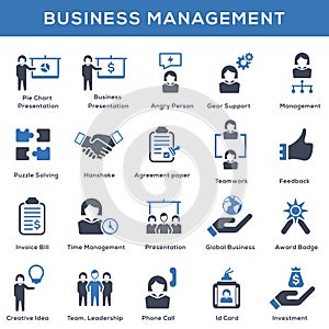 Business Management Icon Set - Blue Version