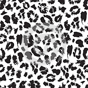 Seamless vector leopard fur pattern. Animal print background