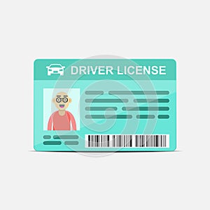 Driver licence card icon vector flat design