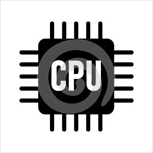 Computer cpu icon vector. solid style icon