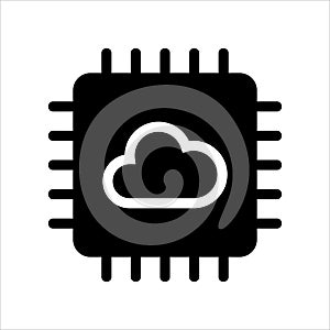 Computer cpu icon vector. solid style icon vector concept