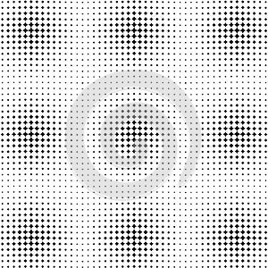 Seamless halftone pattern with circles, halftone dotted backdrop. Radiating from the center starburst, Comic background, Pop art s