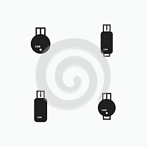 Usb flash disk silhouette set