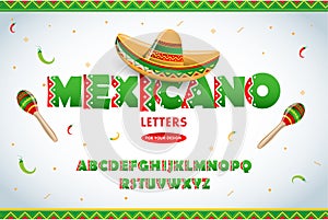 Mexican letters for for advertising. Mexican letters for for advertising, title or logo design. Modern font