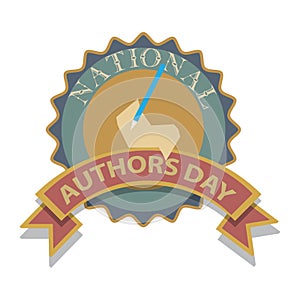National Authors Day Sign and Badge photo