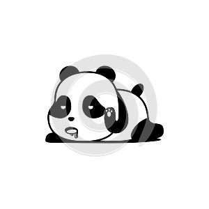 Cartoon vector the hot panda with salivates