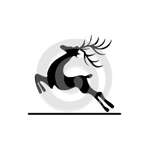 Christmas reindeer icon, vector design isolated on white background.