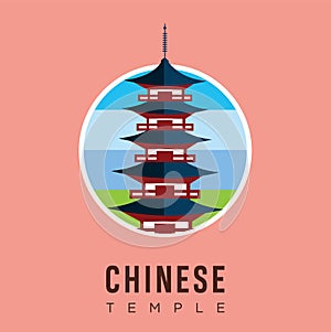 Beautiful travel landmarks chinese temple design vector. China Travel and Attraction, Landmarks, Tourism , Traditional Culture
