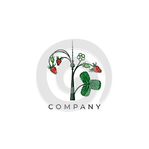 Strawberry vector logo. Strawberry vector emblem. Strawberry vector illustration.