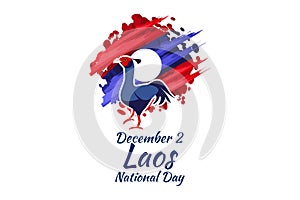 December 2, National Day of Laos vector illustration.