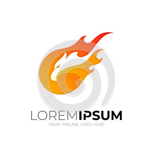 Fire eagle logo design illustration, Eagle comet logos