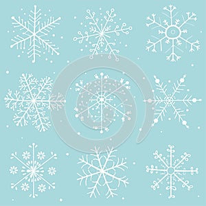 Snowflakes drawing collection, Vector, illustration