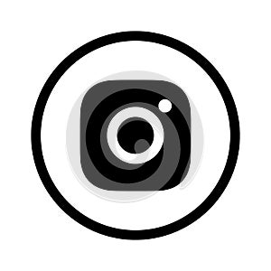 Instagram Logo - Vector - Black Silhouette Shape - Isolated. Instagram Latest Icon for Web Page, Mobile App or Print Materials. Tr