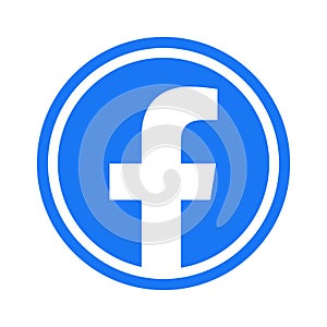 Facebook Logo - Vector - Original Latest Blue Color - Isolated. F Icon for Web Page, Mobile App or Print Materials. Transparent