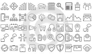 Simple Set of SEO and Marketing Related Vector black outline Icons