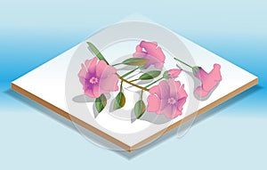 Isometric Flowers Illustration and Background