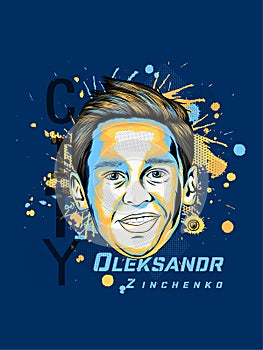 Ukranian footballer Oleksandr Zinchenko digital art