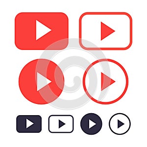 Youtube Logo Collection Flat Vector photo