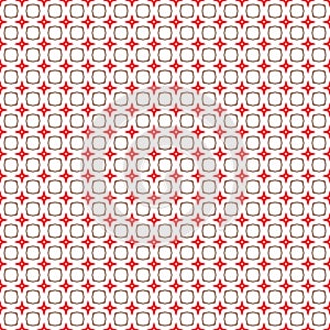 Red Stars Geometric Hexagonal Fabric Print Texture. Vector Ornament Repeating Background .Digital Design Pattern