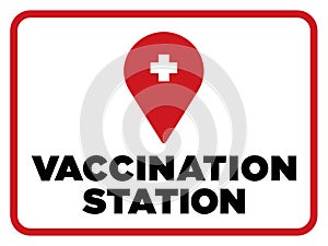 Vaccination Station Sign for Hospitals & Medical Facilities Administering Vaccines photo