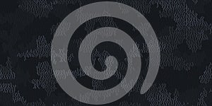 Weave seamless camo texture. Fiber pattern thread. Camouflage yarn textile. Rough knit background. Vector