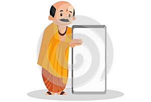 Vector graphic illustration of Indian Pandit
