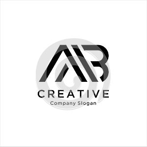 Elegant vector logo forming the letter M B. Luxury logotype with minimal design in black color