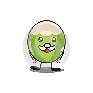 mascot coconut with a mustache