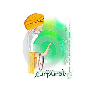 Vector illustration of Guru Nanak Dev Ji Gurpurab concept banner. photo