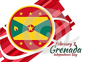 February 7, Grenada Independence Day Vector Illustration.
