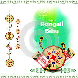 Vector illustration of Happy Bihu.