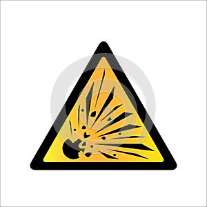 Explosive Materials Warning Danger Alert Sign Isolated Vector