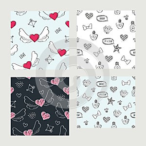 Set of patterns for Valentine`s Day