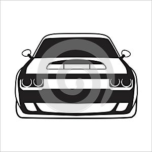 Modern dodge challenger vector illustration