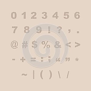 Finger print texture numbers elements. Set of geometric graphic elements design