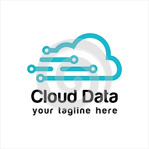 Creative Cloud Data Concept Logo Design.