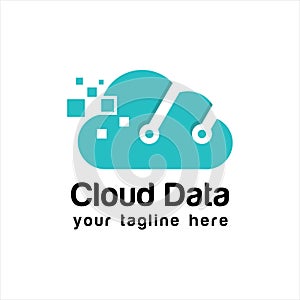Creative Cloud Data Concept Logo Design.