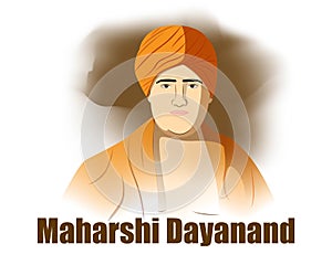 Vector illustration concept of Maharshi Dayananda Saraswati Jayanti.