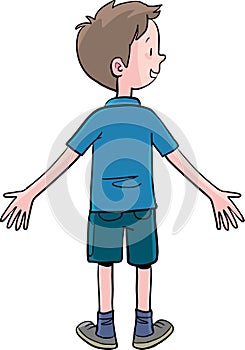 boy in an attitude with his back turned