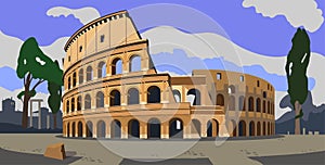 Rome. Coliseum. vector. photo